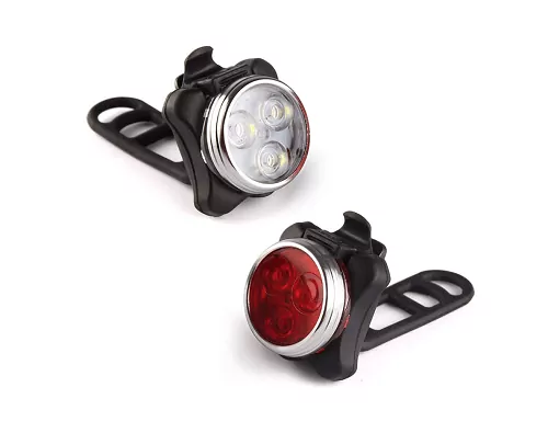 Ascher rechargeable bike light set